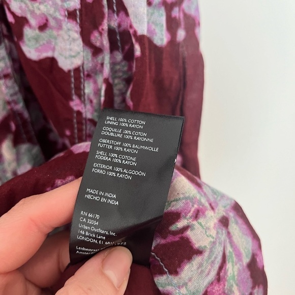 Free People Sully Mini Dress Floral Raisin Combo Festival Boho - Picture 12 of 16